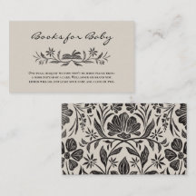 Black Floral Books for Baby Insert Card