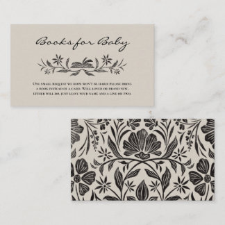 Black Floral Books for Baby Insert Card