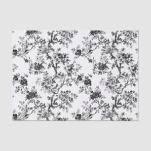 Black Floral Branch Garden Party Tissue Paper