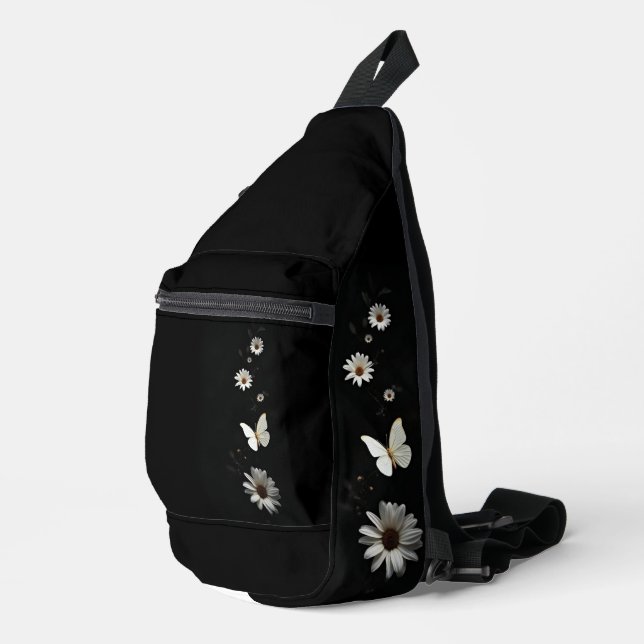 Black Floral Butterfly Aesthetic Backpack Sling Bag (Right Corner)