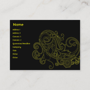 Black Floral - Chubby Business Card