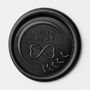 Black Floral Customized Wedding Seal Monogram Wax Seal Sticker