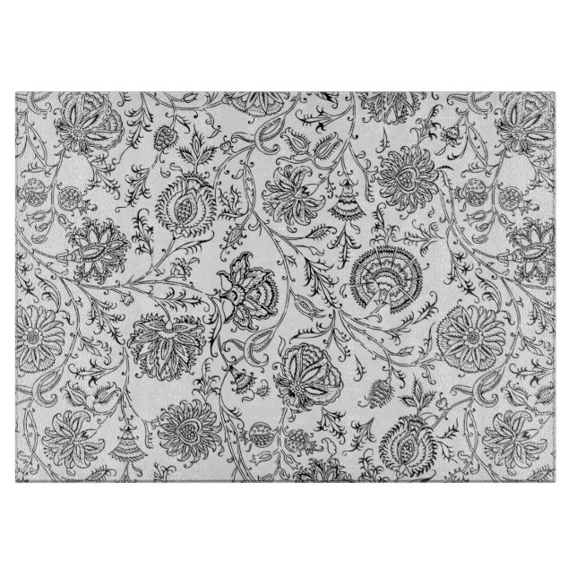 Black Floral Cutting Board (Front)