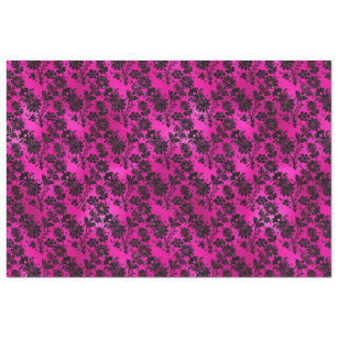 Pink Black Floral Craft Tissue Paper