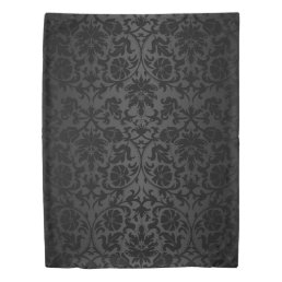Black Floral Damask Pattern Design Duvet Cover