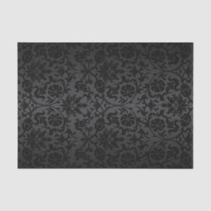 Black Floral Damask Tissue Paper