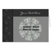 Black Floral Design Photo Card (Front Horizontal)