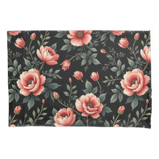 Black Floral Dream Pillow Case