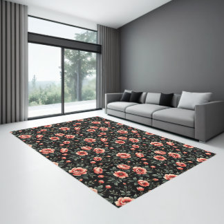 Black Floral Dream Rug