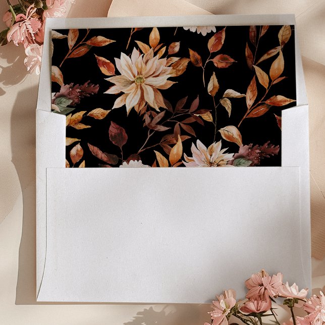 Black Floral Envelope Liner (Black Floral Envelope Liner
)