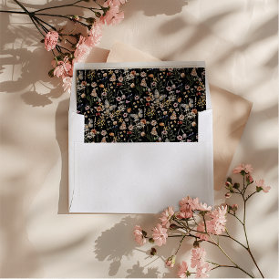 Black Floral Envelope Liner