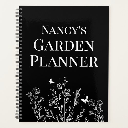 Black Floral Gardener Calendar Planner