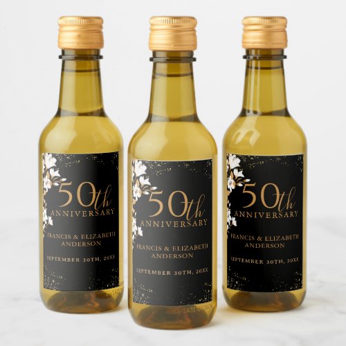Black Floral Gold 50th Wedding Anniversary
