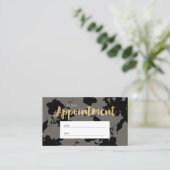 Black Floral Gold Text Gray Salon Appointment (Standing Front)