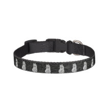 Black Floral Gray Cat Pattern Pet Collar