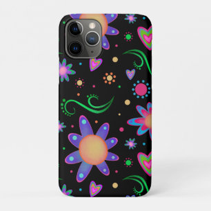 Black Floral Inspirivity Fun Cute Girly iPhone 11 Pro Case