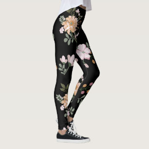 Black Floral Leggings