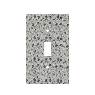 Black Floral Light Switch Cover
