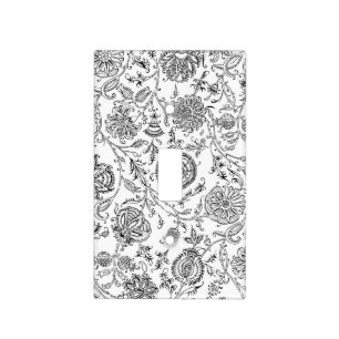 Black Floral Light Switch Cover