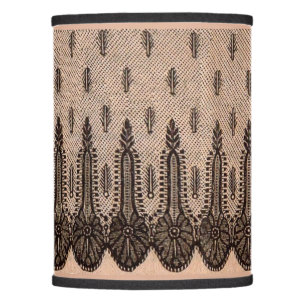 black floral mesh print lamp shade