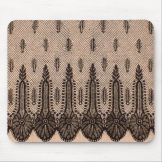 black floral mesh print mouse pad