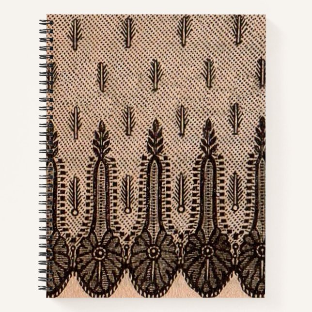 black floral mesh print notebook (Front)