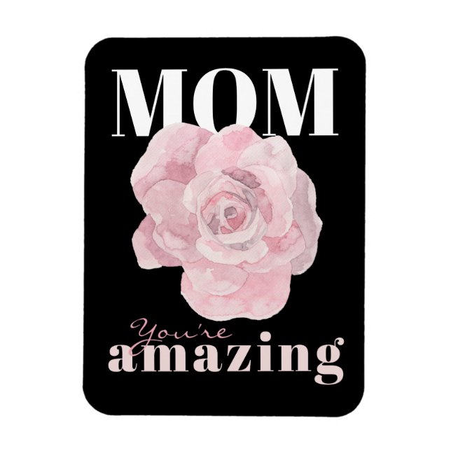 Black Floral Mother's Day Holiday Magnet (Vertical)