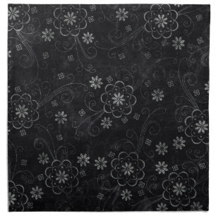 Black Floral Napkins