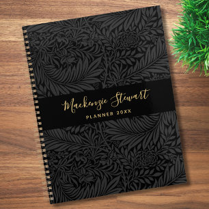 Black Floral Pattern 2026 Planner