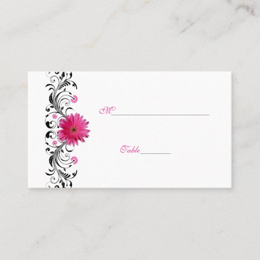 Customizable Pink Gerbera Daisy Special Occasion Place Card Business Cards