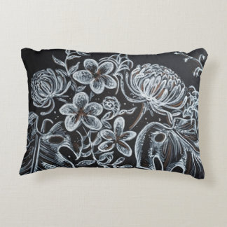 Black Floral sketch pillow