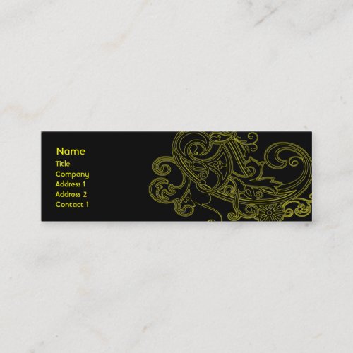 Black Floral - Skinny Business Card Templates