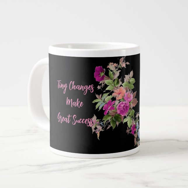 Black Floral Specialty Mug (Front Left)