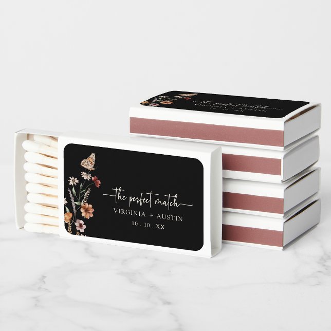 Black Floral The Perfect Match (Black Floral The Perfect Match with Butterfly by Painted Paperie
)