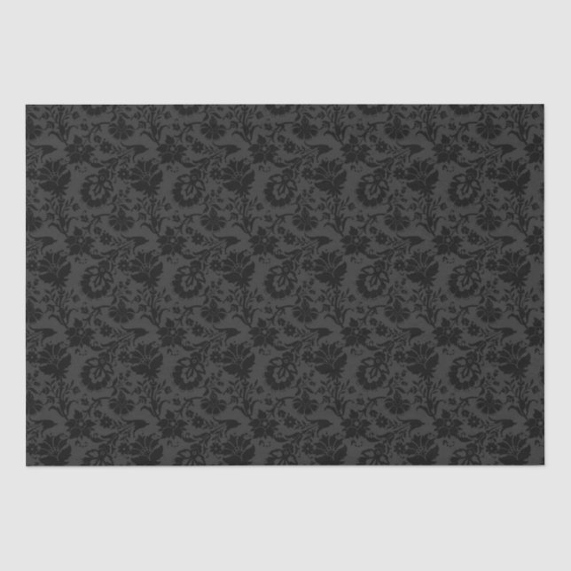 Black Floral Tissue Paper (Front)