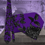 Black Floral Vine Wedding Gothic Purple Neck Tie<br><div class="desc">A black floral wedding neck tie featuring a vintage black floral vine on a royal purple background. The vine graphics have a transparent background so you may select a color of your choice for the background,  in the Design Tool.</div>