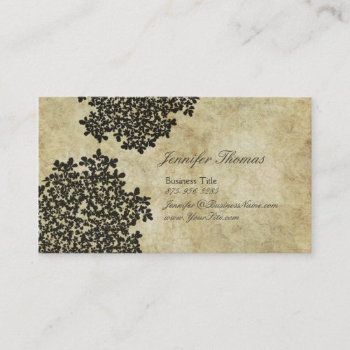 Black Floral Vintage Business Card Templates