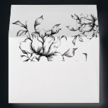 Black Floral Wedding Invitation Envelope<br><div class="desc">Black Floral,  5x7 wedding invitation envelope. Envelope is lined with vintage inspired garden floral arrangements. Features,  return address on back flap in matching black color.</div>