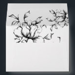 Black Floral Wedding Invitation Envelope<br><div class="desc">Black Floral,  5x7 wedding invitation envelope. Envelope is lined with vintage inspired garden floral arrangements. Features,  return address on back flap in matching black color.</div>