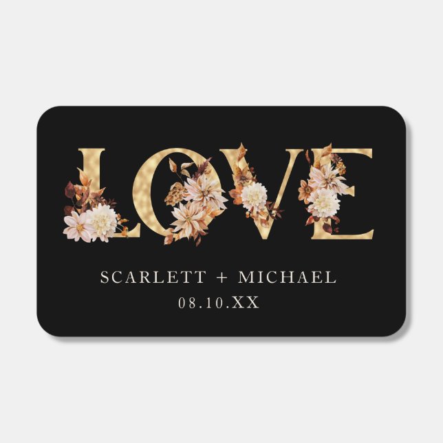 Black Floral Wedding Matchboxes (Front)