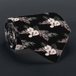 Black Floral Wedding  Neck Tie<br><div class="desc">Design of the tie is simple floral on Black background.  Surprise your friend or relative who is going to be groom.</div>