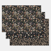 Black Floral Wrapping Paper