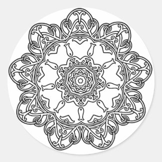 Black Floral Wreath Sticker