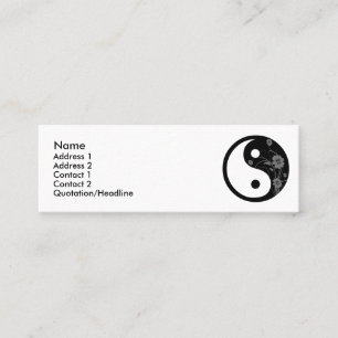 Black Floral Yin Yang Profile Card