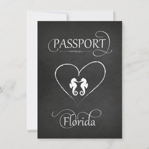 Black Florida Passport Save the Date Card