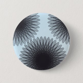 black flower 333 abstract art pinback button