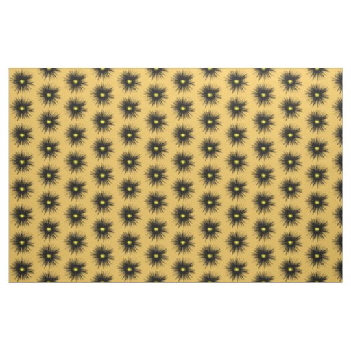 Black Flower Abstract Fabric