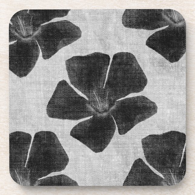 Black Flower Coasters (Front)