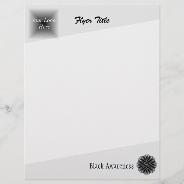 Black Flower Ribbon by Kenneth Yoncich Flyer (Front)