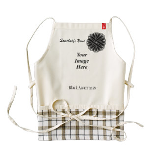 Black Flower Ribbon Template Zazzle HEART Apron